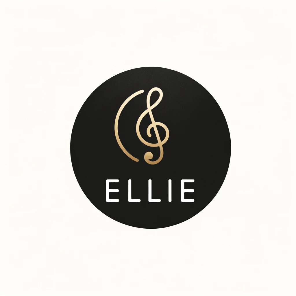 DALL·E 2024-05-15 19.38.18 – A minimalistic and slightly more feminine logo for a musical artist named Ellie, who is a songwriter, pianist, and singer. The logo features a clean,